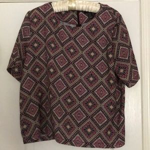 Cute patterned purple dress top